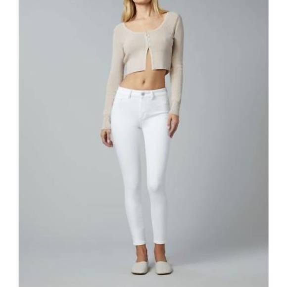 DL1961 Womens Green Zippered Pocketed Mid-rise Instasculpt Ankle Straight leg Pants main image 1